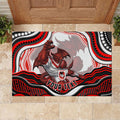 Personalized St George Illawarra Dragons Rubber Doormat Aboriginal Dot Art - Dreamtime Rugby Mascot