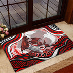 Personalized St George Illawarra Dragons Rubber Doormat Aboriginal Dot Art - Dreamtime Rugby Mascot