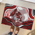 Personalized St George Illawarra Dragons Rubber Doormat Aboriginal Dot Art - Dreamtime Rugby Mascot