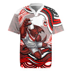 Personalized St George Illawarra Dragons Rugby Jersey Aboriginal Dot Art - Dreamtime Rugby Mascot