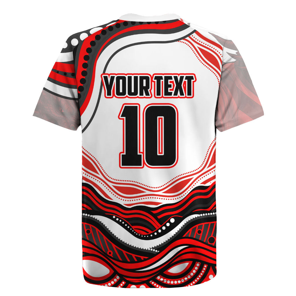 Personalized St George Illawarra Dragons Rugby Jersey Aboriginal Dot Art - Dreamtime Rugby Mascot