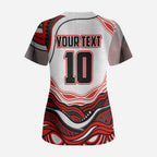 Personalized St George Illawarra Dragons Scrub Top Aboriginal Dot Art - Dreamtime Rugby Mascot