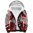 Personalized St George Illawarra Dragons Sherpa Hoodie Aboriginal Dot Art - Dreamtime Rugby Mascot