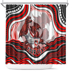 Personalized St George Illawarra Dragons Shower Curtain Aboriginal Dot Art - Dreamtime Rugby Mascot