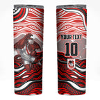 Personalized St George Illawarra Dragons Skinny Tumbler Aboriginal Dot Art - Dreamtime Rugby Mascot