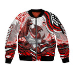 Personalized St George Illawarra Dragons Sleeve Zip Bomber Jacket Aboriginal Dot Art - Dreamtime Rugby Mascot