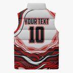 Personalized St George Illawarra Dragons Sleeveless Puffer Jacket Aboriginal Dot Art - Dreamtime Rugby Mascot