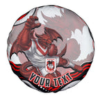 Personalized St George Illawarra Dragons Spare Tire Cover Aboriginal Dot Art - Dreamtime Rugby Mascot