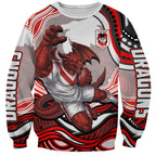 Personalized St George Illawarra Dragons Sweatshirt Aboriginal Dot Art - Dreamtime Rugby Mascot
