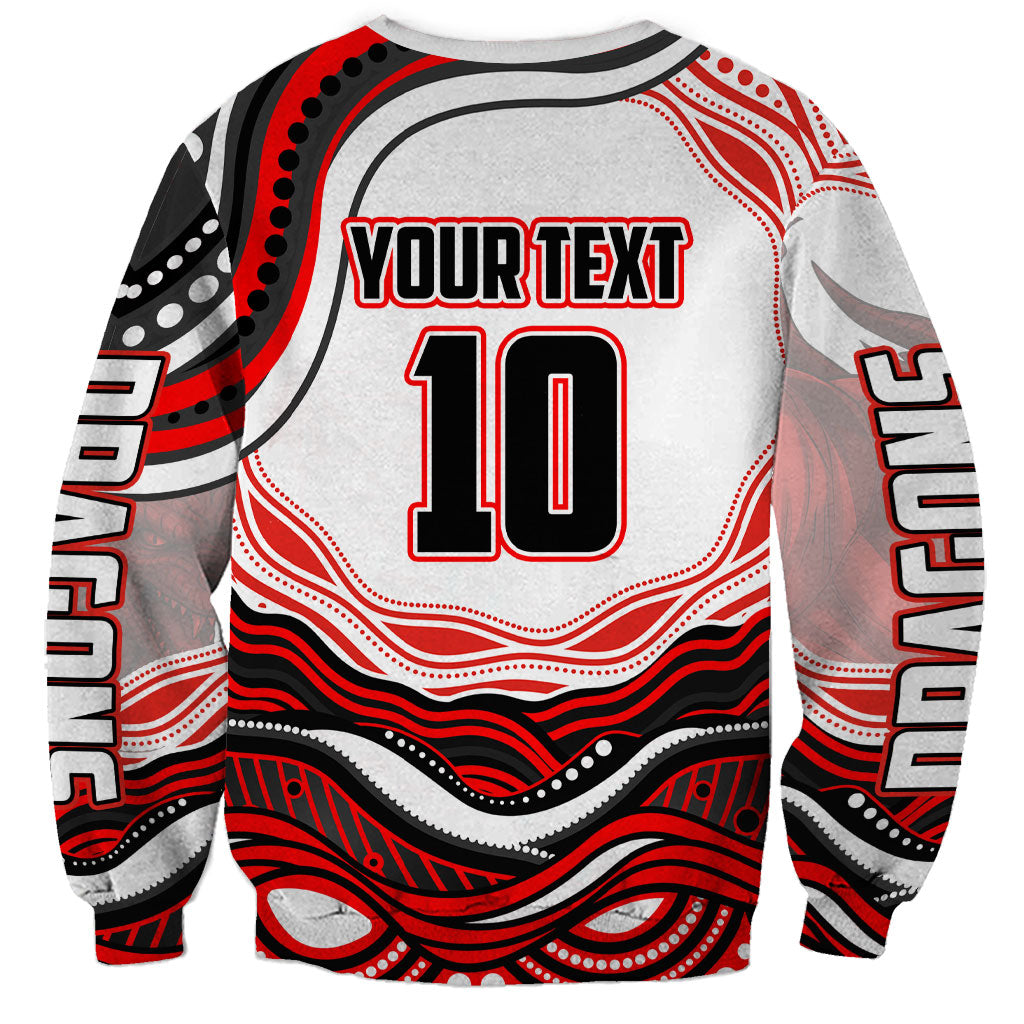 Personalized St George Illawarra Dragons Sweatshirt Aboriginal Dot Art - Dreamtime Rugby Mascot