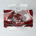 Personalized St George Illawarra Dragons Tablecloth Aboriginal Dot Art - Dreamtime Rugby Mascot