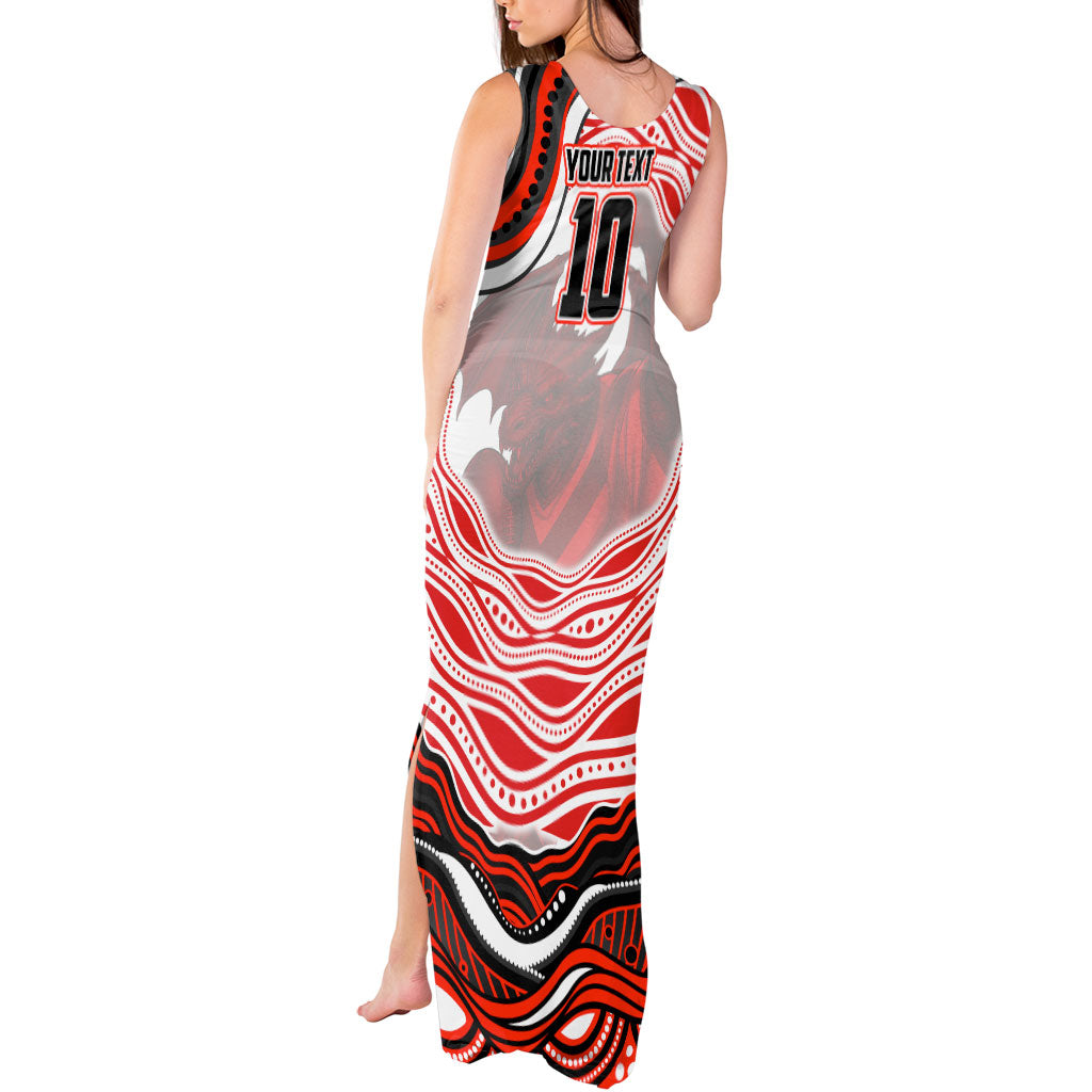 Personalized St George Illawarra Dragons Tank Maxi Dress Aboriginal Dot Art - Dreamtime Rugby Mascot