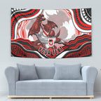 Personalized St George Illawarra Dragons Tapestry Aboriginal Dot Art - Dreamtime Rugby Mascot