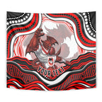 Personalized St George Illawarra Dragons Tapestry Aboriginal Dot Art - Dreamtime Rugby Mascot