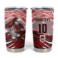Personalized St George Illawarra Dragons Tumbler Cup Aboriginal Dot Art - Dreamtime Rugby Mascot