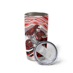 Personalized St George Illawarra Dragons Tumbler Cup Aboriginal Dot Art - Dreamtime Rugby Mascot