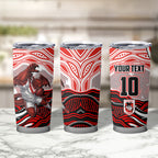 Personalized St George Illawarra Dragons Tumbler Cup Aboriginal Dot Art - Dreamtime Rugby Mascot
