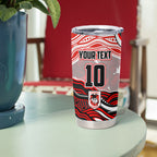 Personalized St George Illawarra Dragons Tumbler Cup Aboriginal Dot Art - Dreamtime Rugby Mascot