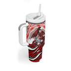 Personalized St George Illawarra Dragons Tumbler With Handle Aboriginal Dot Art - Dreamtime Rugby Mascot