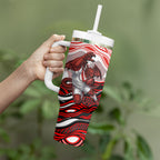 Personalized St George Illawarra Dragons Tumbler With Handle Aboriginal Dot Art - Dreamtime Rugby Mascot