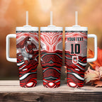 Personalized St George Illawarra Dragons Tumbler With Handle Aboriginal Dot Art - Dreamtime Rugby Mascot
