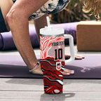Personalized St George Illawarra Dragons Tumbler With Handle Aboriginal Dot Art - Dreamtime Rugby Mascot