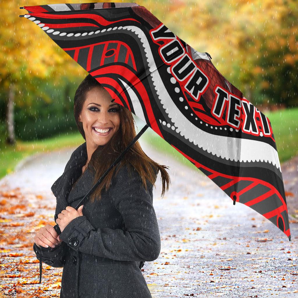 Personalized St George Illawarra Dragons Umbrella Aboriginal Dot Art - Dreamtime Rugby Mascot