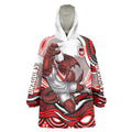 Personalized St George Illawarra Dragons Wearable Blanket Hoodie Aboriginal Dot Art - Dreamtime Rugby Mascot
