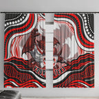Personalized St George Illawarra Dragons Window Curtain Aboriginal Dot Art - Dreamtime Rugby Mascot