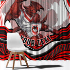 Personalized St George Illawarra Dragons Window Curtain Aboriginal Dot Art - Dreamtime Rugby Mascot