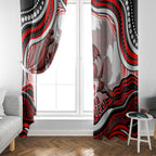Personalized St George Illawarra Dragons Window Curtain Aboriginal Dot Art - Dreamtime Rugby Mascot