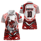 Personalized St George Illawarra Dragons Women Polo Shirt Aboriginal Dot Art - Dreamtime Rugby Mascot