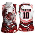 Personalized St George Illawarra Dragons Women Sleeveless Polo Shirt Aboriginal Dot Art - Dreamtime Rugby Mascot