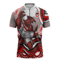 Personalized St George Illawarra Dragons Zipper Polo Shirt Aboriginal Dot Art - Dreamtime Rugby Mascot