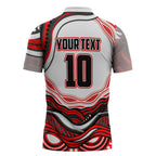 Personalized St George Illawarra Dragons Zipper Polo Shirt Aboriginal Dot Art - Dreamtime Rugby Mascot