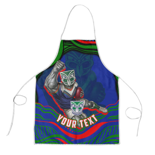 Personalized New Zealand Warriors Apron Aboriginal Dot Art - Dreamtime Rugby Mascot