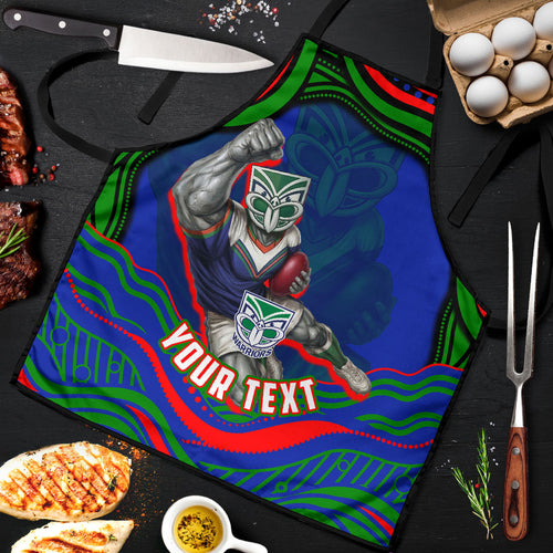 Personalized New Zealand Warriors Apron Aboriginal Dot Art - Dreamtime Rugby Mascot