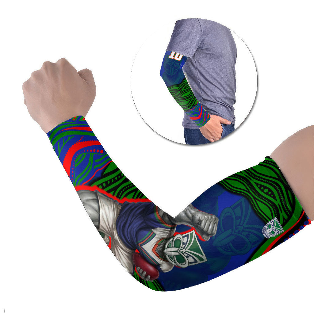 Personalized New Zealand Warriors Arm Sleeves Aboriginal Dot Art - Dreamtime Rugby Mascot