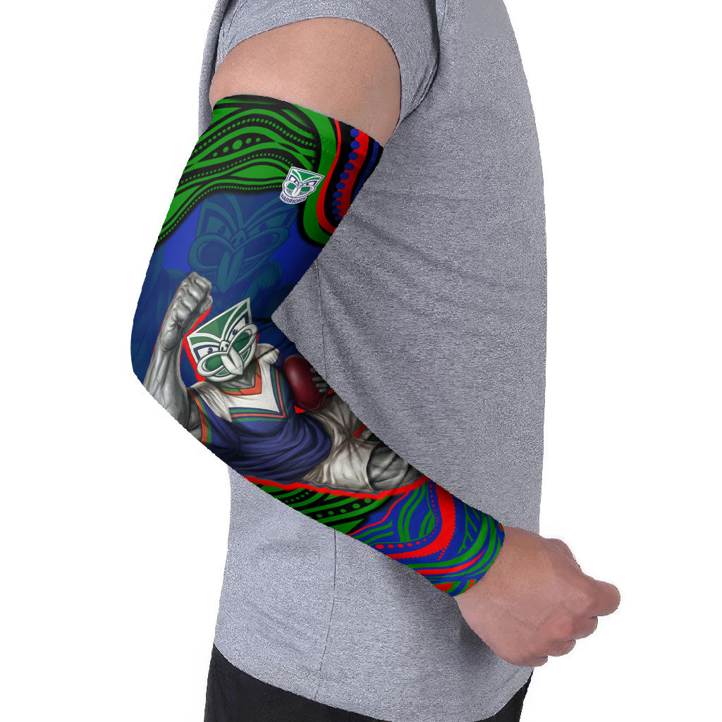 Personalized New Zealand Warriors Arm Sleeves Aboriginal Dot Art - Dreamtime Rugby Mascot