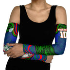 Personalized New Zealand Warriors Arm Sleeves Aboriginal Dot Art - Dreamtime Rugby Mascot