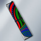 Personalized New Zealand Warriors Auto Sun Shade Aboriginal Dot Art - Dreamtime Rugby Mascot