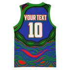 Personalized New Zealand Warriors Basketball Jersey Aboriginal Dot Art - Dreamtime Rugby Mascot