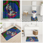 Personalized New Zealand Warriors Bathroom Set Aboriginal Dot Art - Dreamtime Rugby Mascot