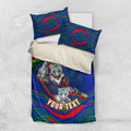Personalized New Zealand Warriors Bedding Set Aboriginal Dot Art - Dreamtime Rugby Mascot