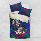 Personalized New Zealand Warriors Bedding Set Aboriginal Dot Art - Dreamtime Rugby Mascot