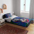 Personalized New Zealand Warriors Bedding Set Aboriginal Dot Art - Dreamtime Rugby Mascot
