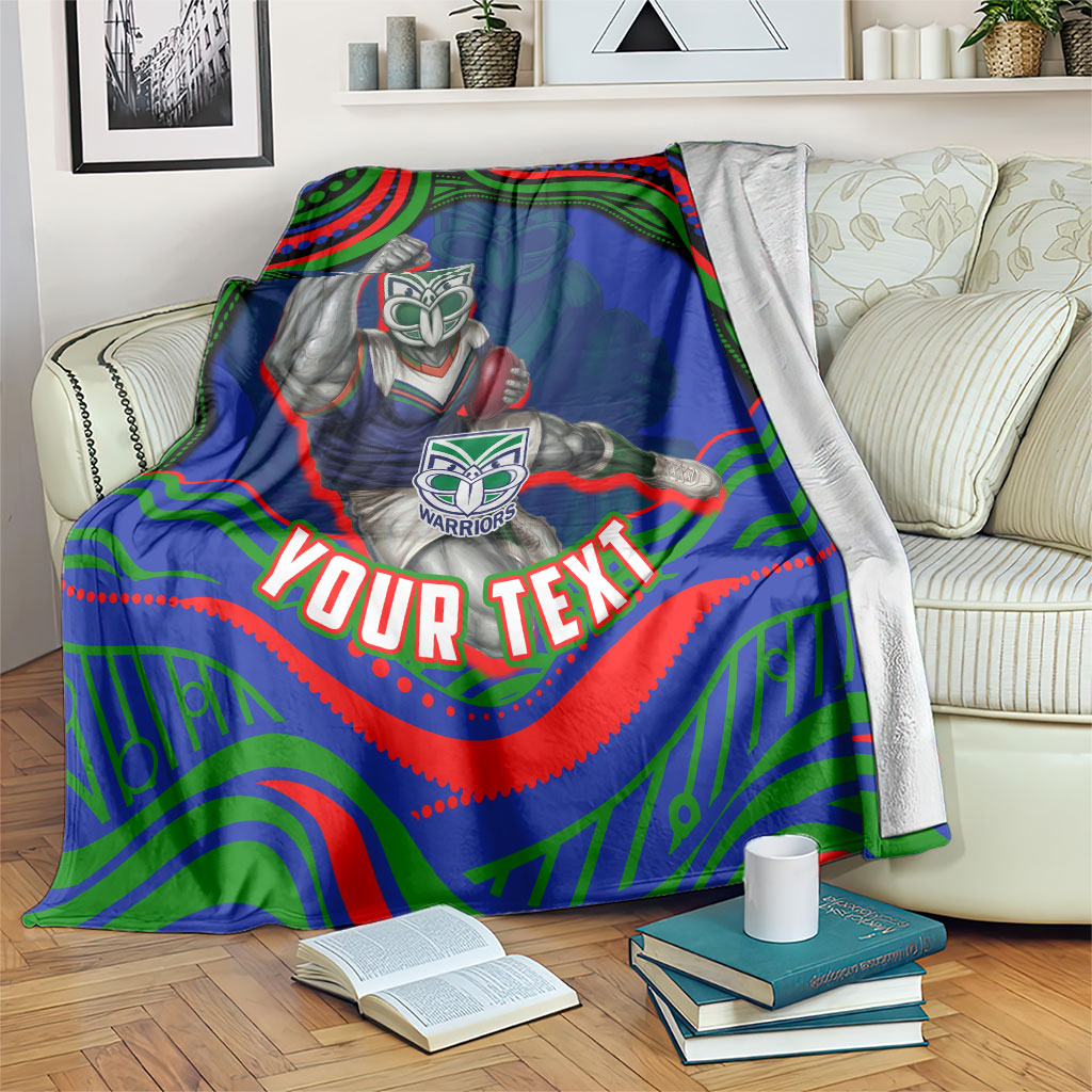 Personalized New Zealand Warriors Blanket Aboriginal Dot Art - Dreamtime Rugby Mascot