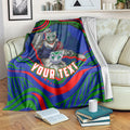 Personalized New Zealand Warriors Blanket Aboriginal Dot Art - Dreamtime Rugby Mascot