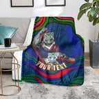Personalized New Zealand Warriors Blanket Aboriginal Dot Art - Dreamtime Rugby Mascot