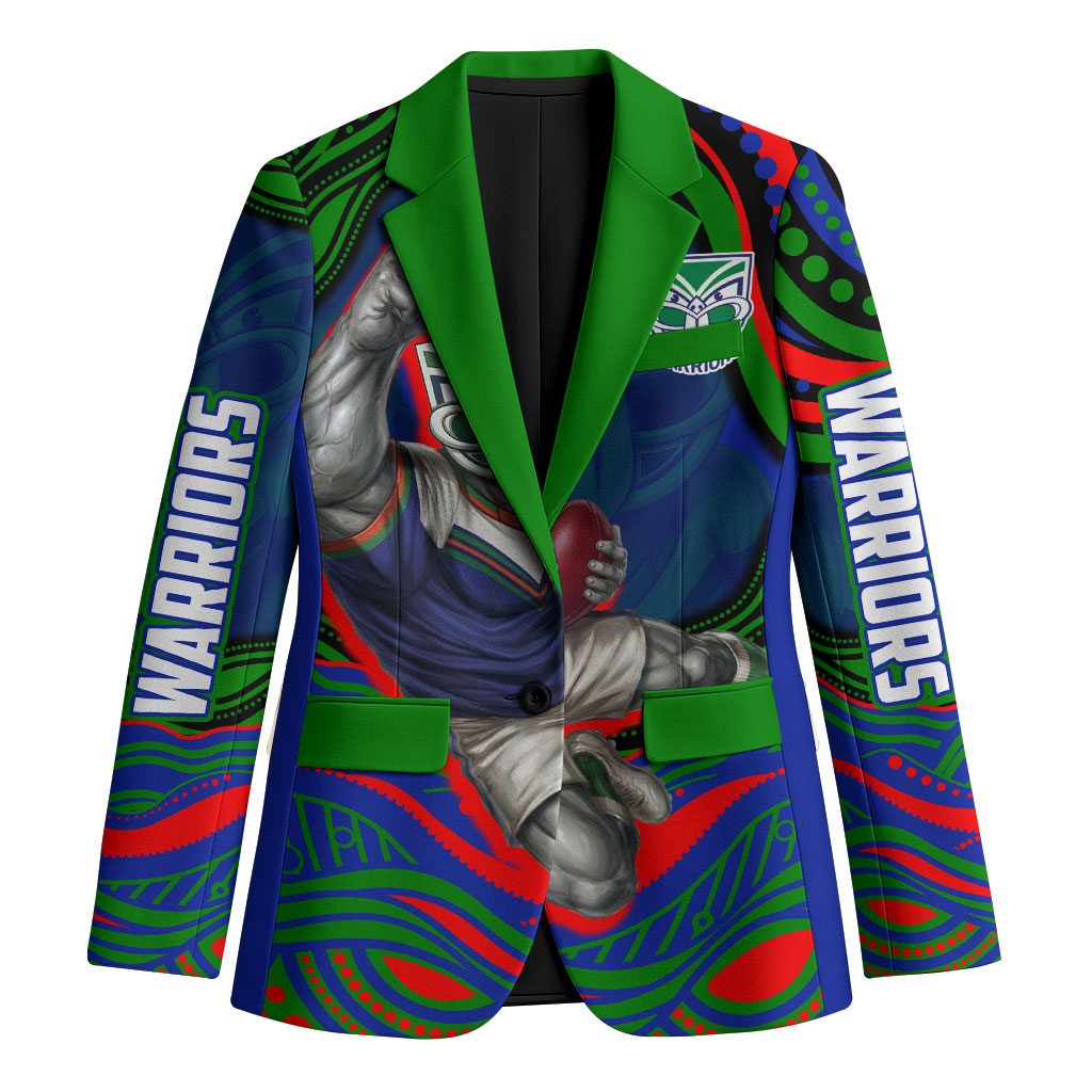 Personalized New Zealand Warriors Blazer Aboriginal Dot Art - Dreamtime Rugby Mascot
